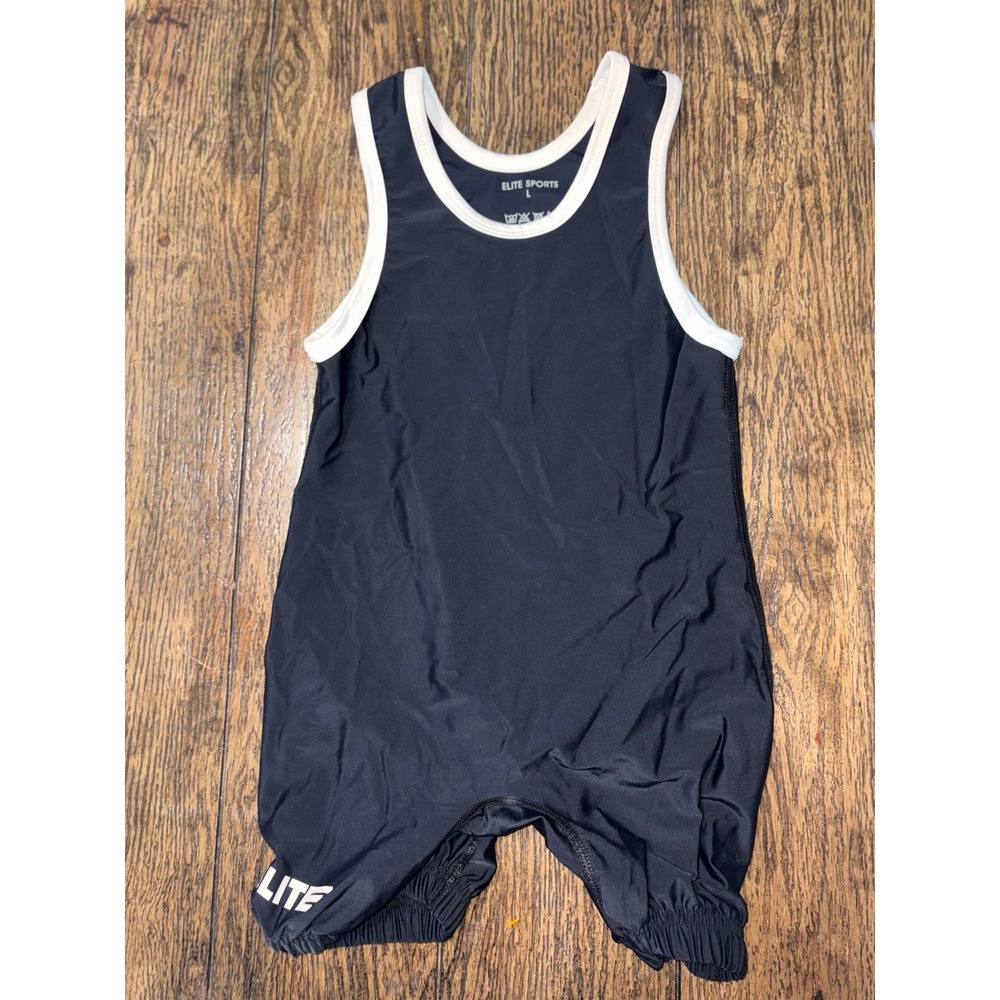 Elite Sports Standard Wrestling Singlet Youth Large  Black Stretch